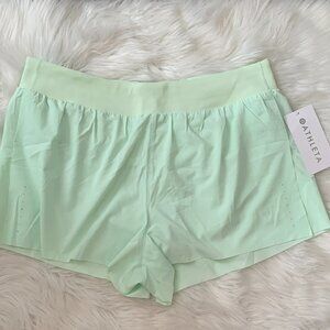 ATHLETA Fast Route Run Short in Neon Lime Sz LARGE